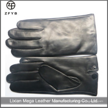 ZF5035 color negro hombres cabello ovejas cuero pantalla táctil guantes